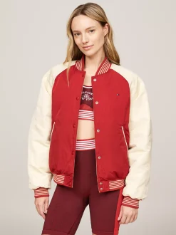 Kurtki & Płaszcze*Tommy Hilfiger Dwustronna Luźna Kurtka Bomber DARK MAGMA