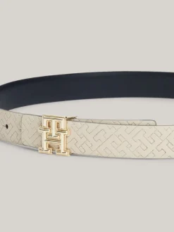 Paski*Tommy Hilfiger Dwustronny Pasek Ze Skóry CLASSIC BEIGE/SPACE BLUE