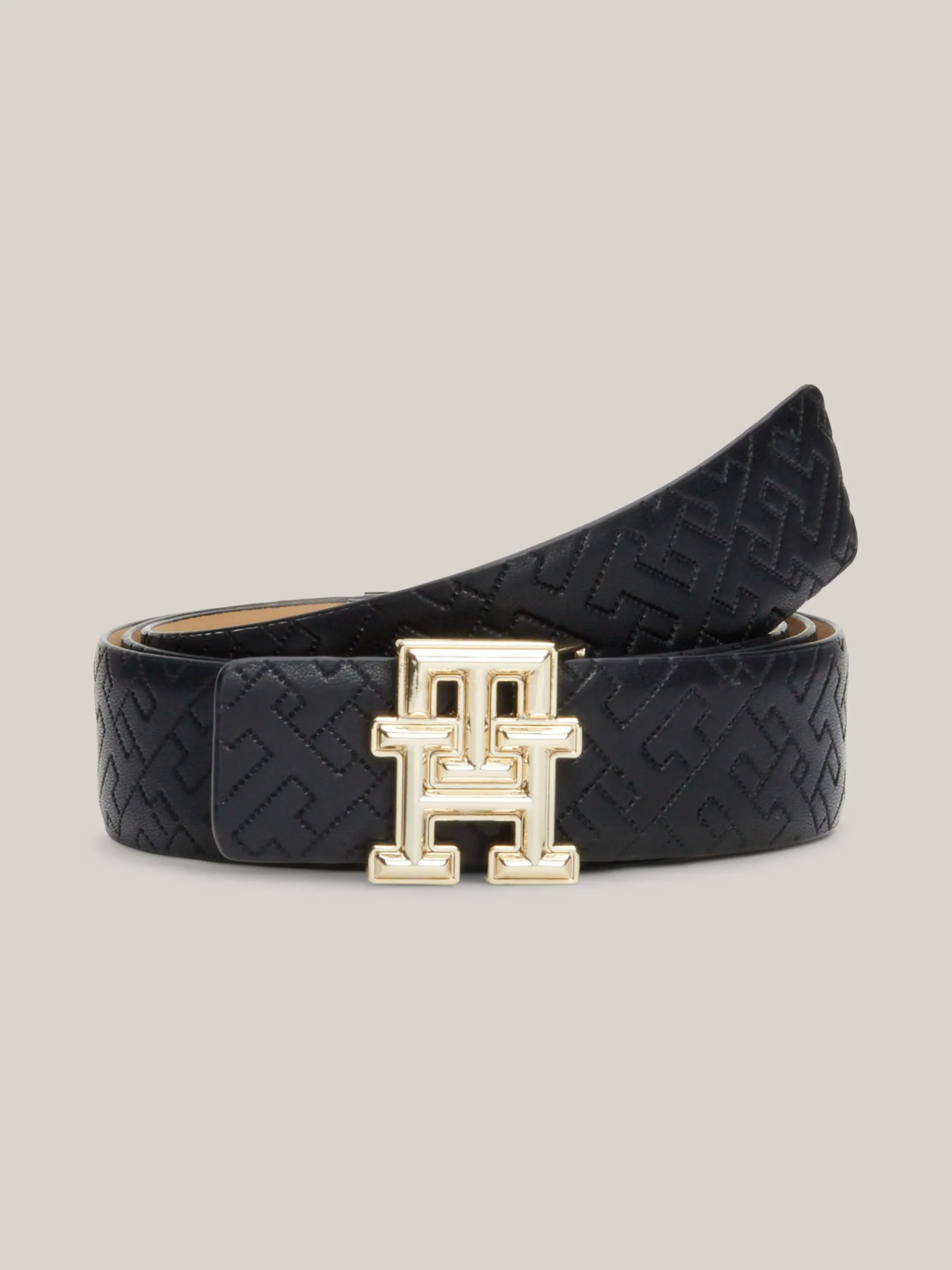 Paski*Tommy Hilfiger Dwustronny Pasek Ze Skóry BLACK/CLASSIC KHAKI