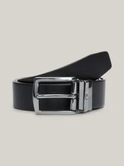 Paski*Tommy Hilfiger Dwustronny Skórzany Pasek Denton SPACE BLUE / BLACK