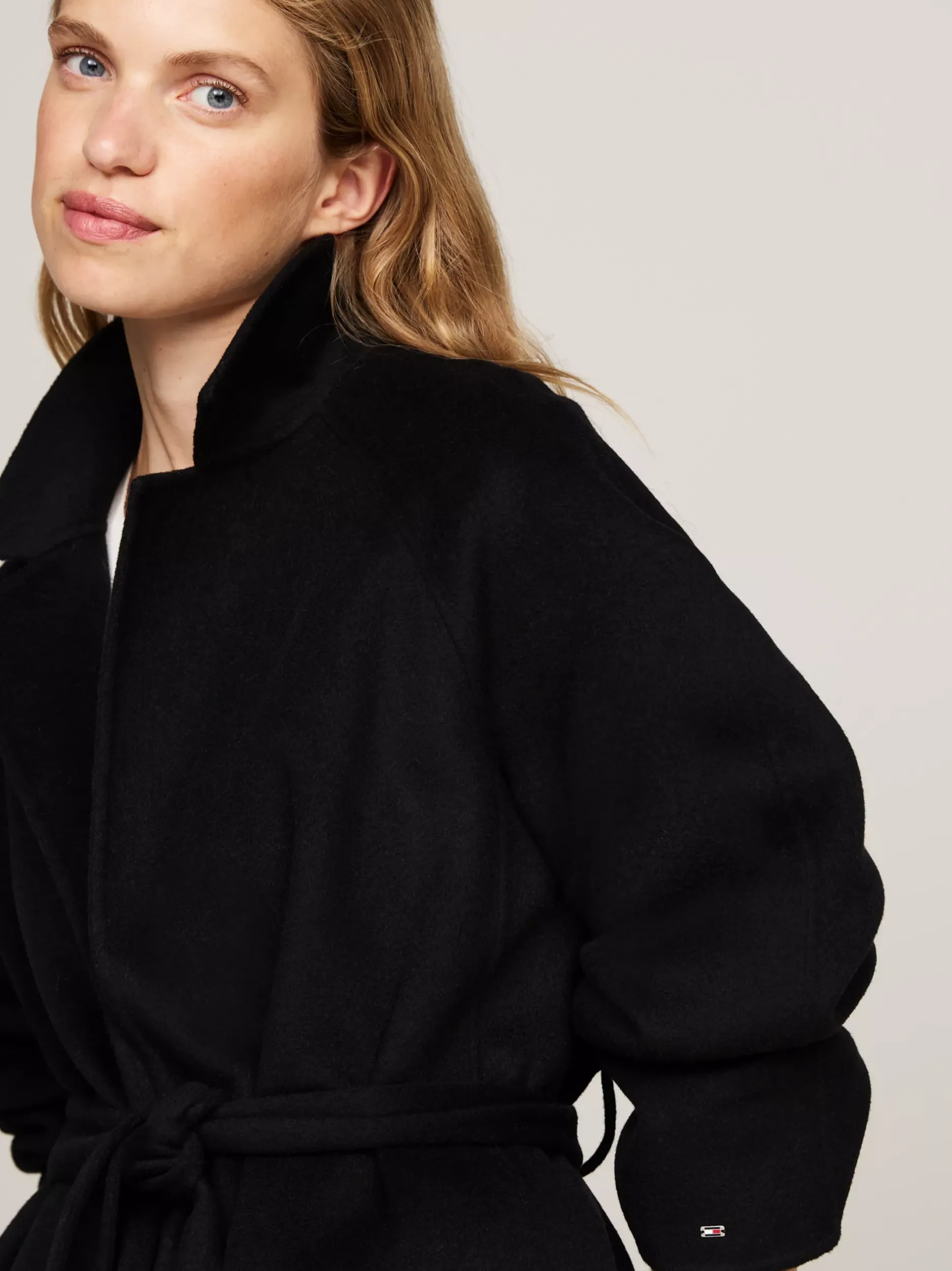 Kurtki & Płaszcze|Wełniane Płaszcze*Tommy Hilfiger Dwustronny Wełniany Płaszcz Z Paskiem BLACK