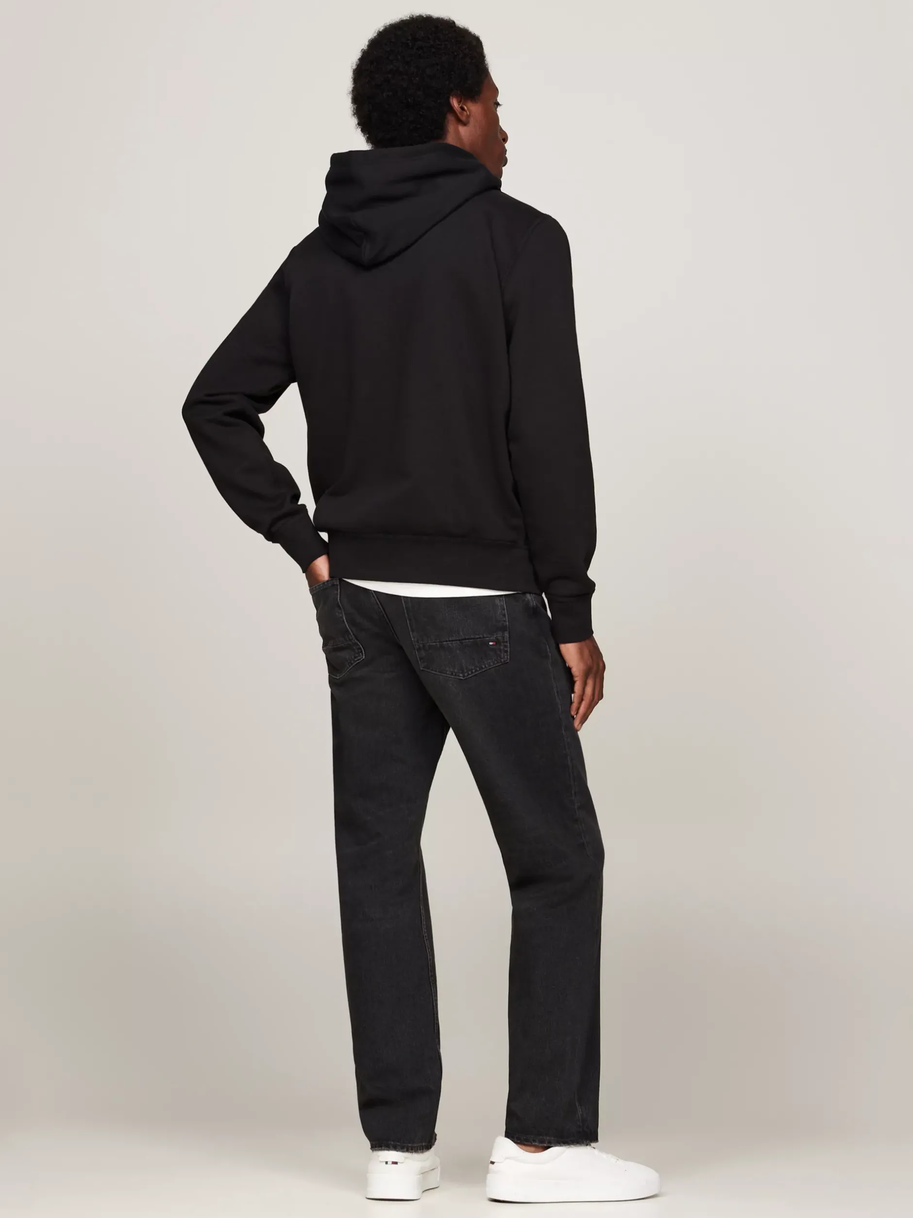 Bluzy Dresowe & Z Kapturem*Tommy Hilfiger Dzianinowa Bluza Z Kapturem Z Troczkami BLACK