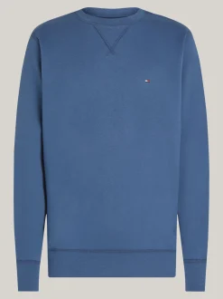 Bluzy Dresowe & Z Kapturem*Tommy Hilfiger Dzianinowa Bluza Z Okrągłym Dekoltem AEGEAN SEA