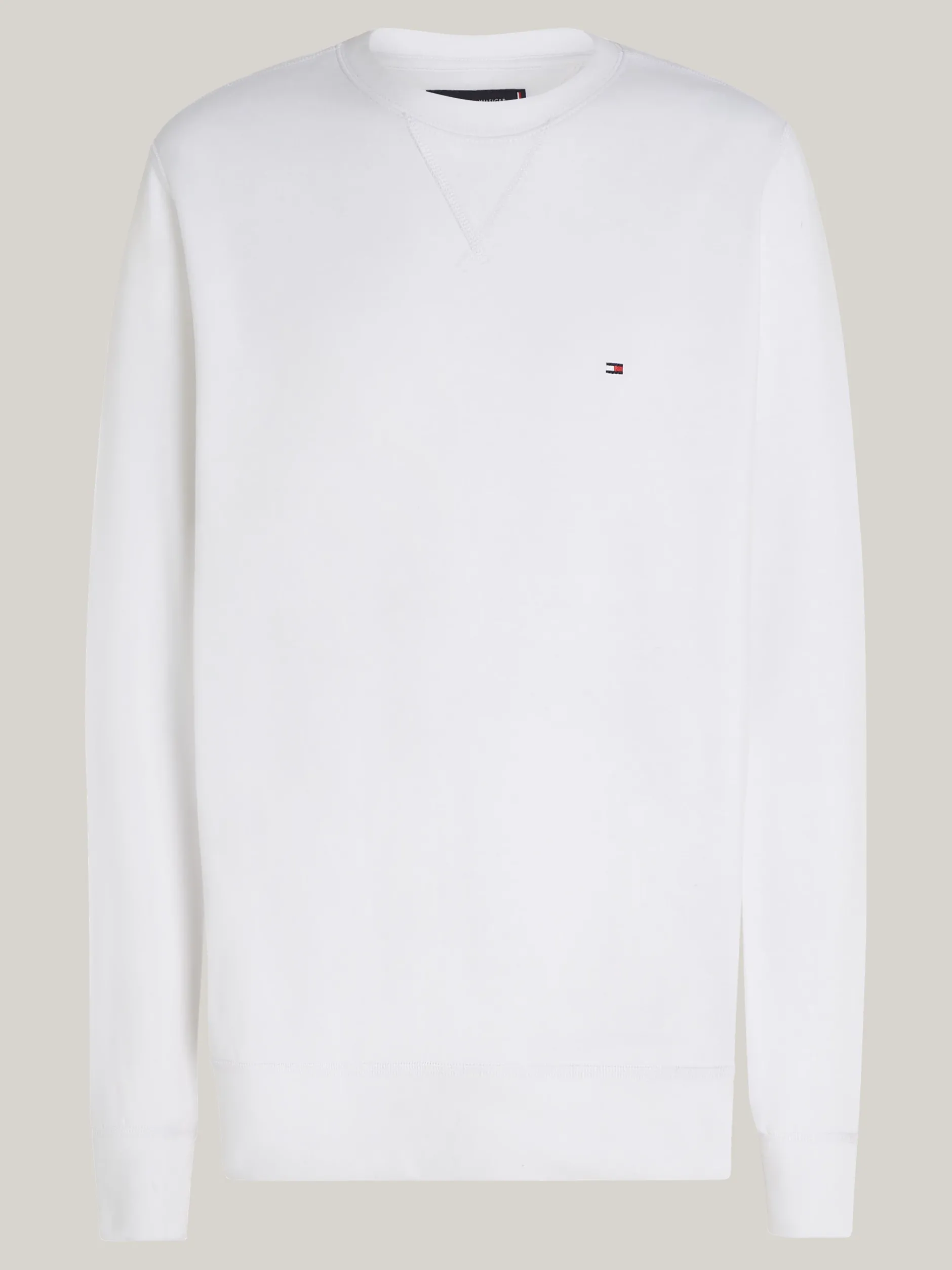 Bluzy Dresowe & Z Kapturem*Tommy Hilfiger Dzianinowa Bluza Z Okrągłym Dekoltem WHITE
