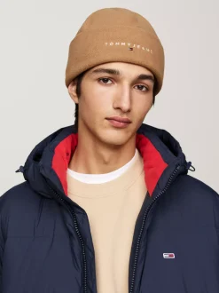Czapki|Czapki I Szaliki*Tommy Hilfiger Dzianinowa Czapka Typu Beanie Z Logo BRONZE TWIST