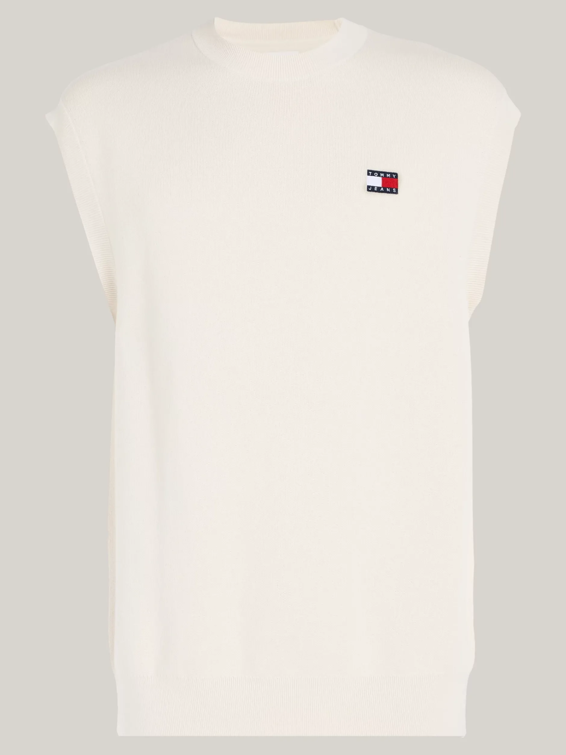 Swetry Z Okrągłym Dekoltem|Dzianina*Tommy Hilfiger Dzianinowa Kamizelka Z Naszywką Tommy NEWSPRINT