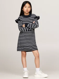 Sukienki*Tommy Hilfiger Dzianinowa Sukienka W Stylu Skater DESERT SKY STRIPE