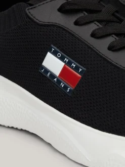 Sneakersy*Tommy Hilfiger Dzianinowe Buty Sportowe Z Logo BLACK