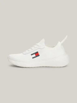 Sneakersy*Tommy Hilfiger Dzianinowe Buty Sportowe Z Logo ECRU