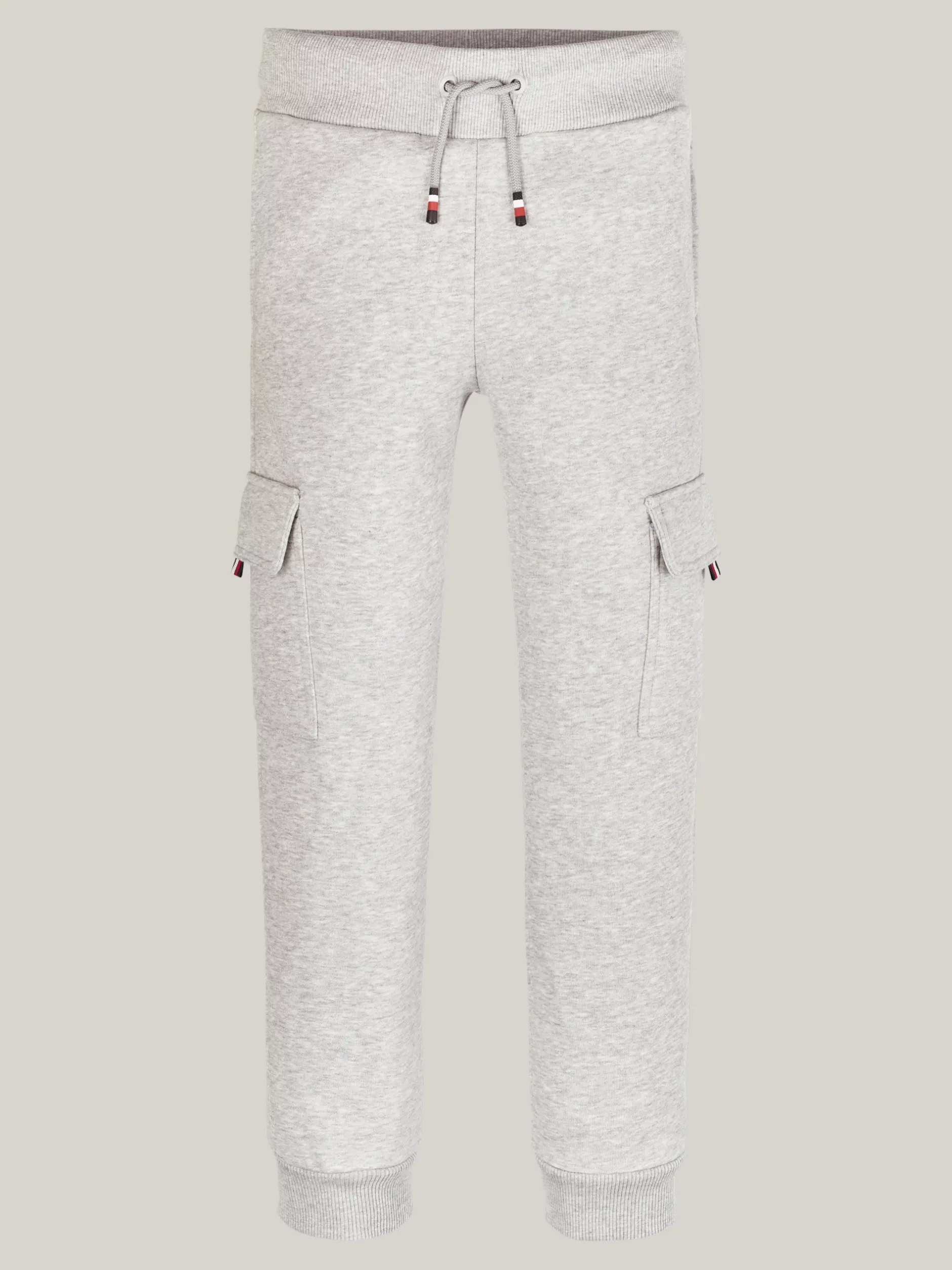 Spodnie I Szorty*Tommy Hilfiger Dzianinowe Joggery W Stylu Bojówek LIGHT GREY HEATHER