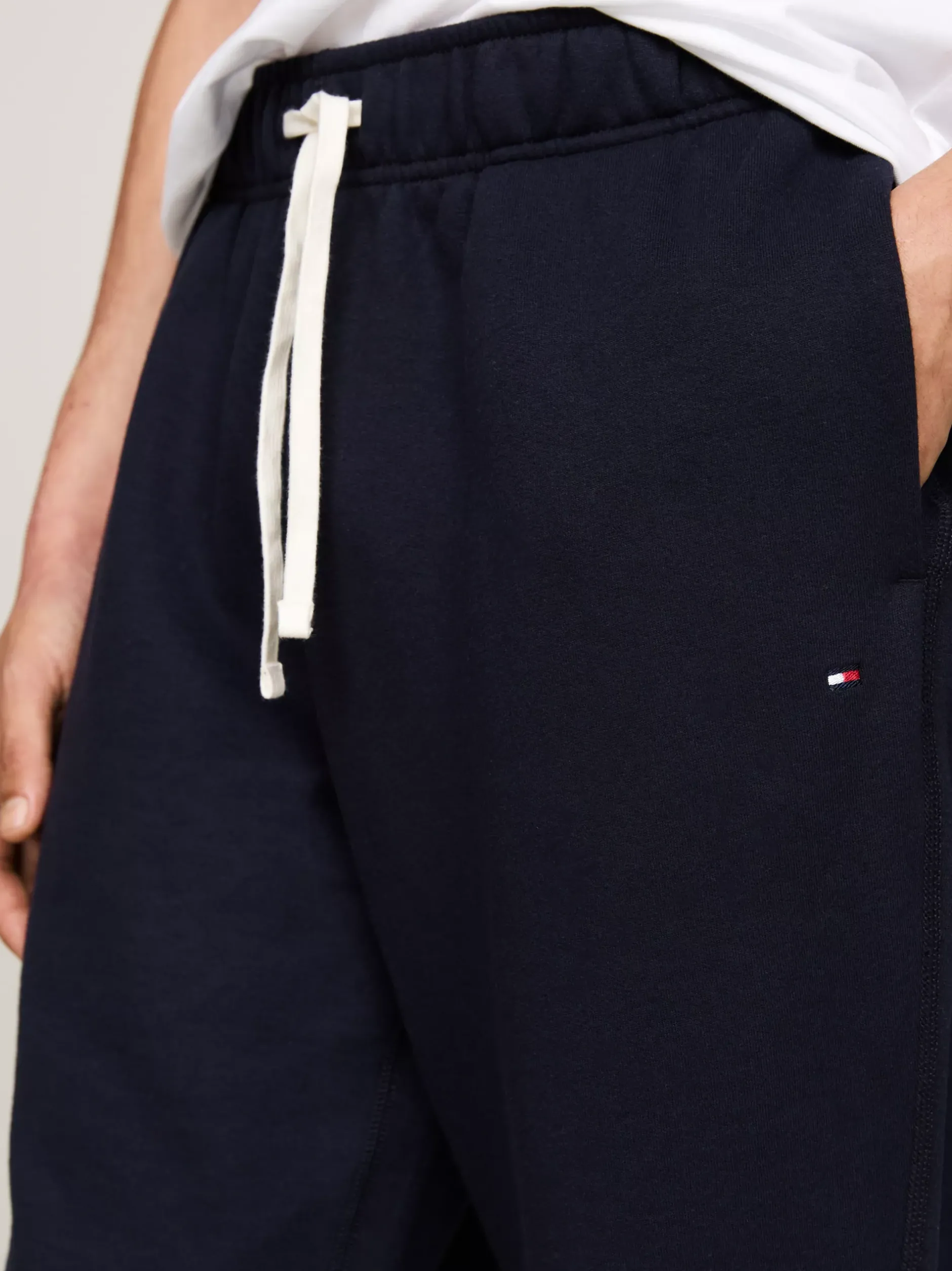Spodnie*Tommy Hilfiger Dzianinowe Joggery Z Mankietami DESERT SKY