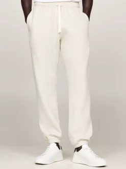 Spodnie*Tommy Hilfiger Dzianinowe Joggery Z Mankietami HEATHERED OATMILK