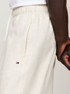 Spodnie*Tommy Hilfiger Dzianinowe Joggery Z Mankietami HEATHERED OATMILK