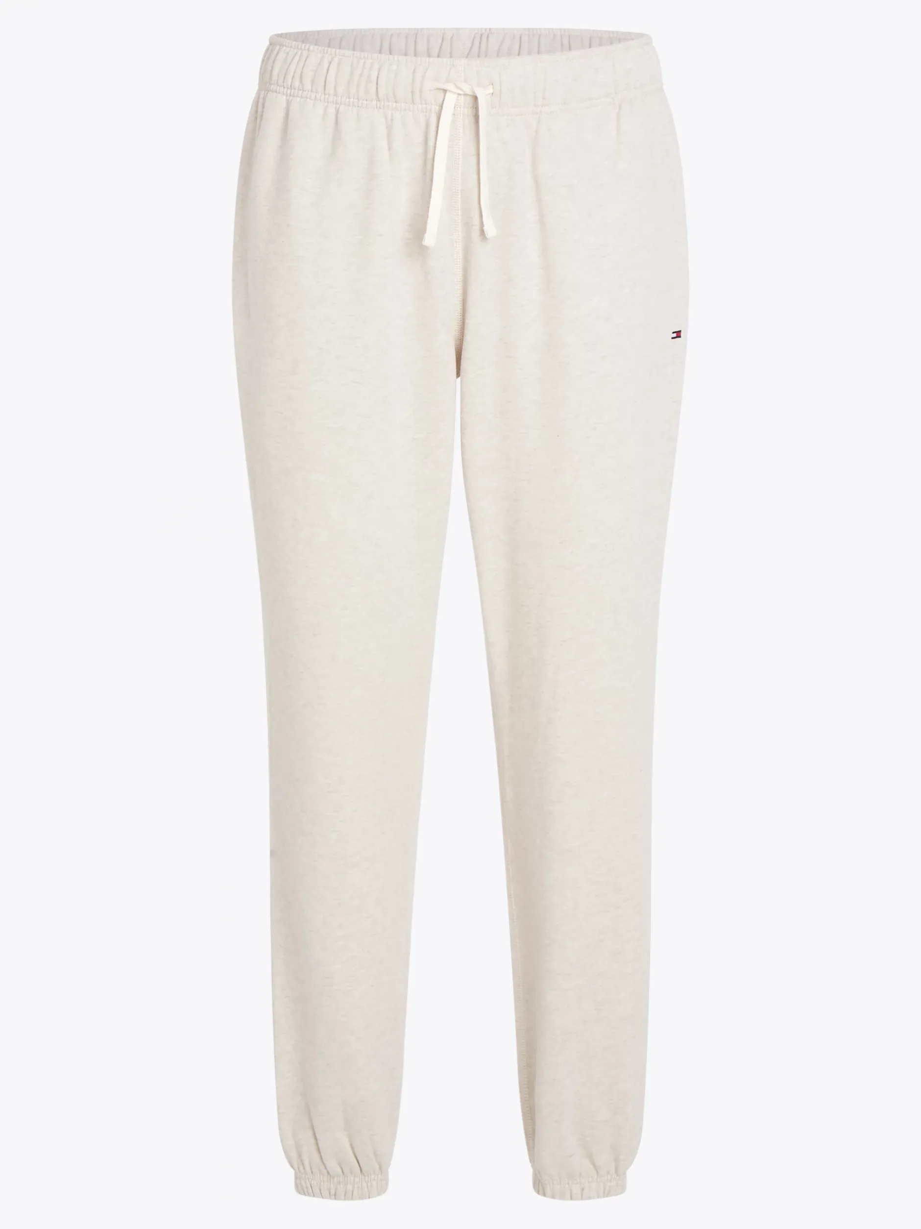 Spodnie*Tommy Hilfiger Dzianinowe Joggery Z Mankietami HEATHERED OATMILK