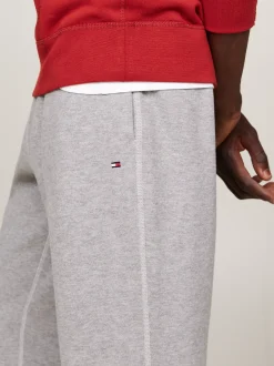 Spodnie*Tommy Hilfiger Dzianinowe Joggery Z Mankietami MEDIUM GREY HEATHER