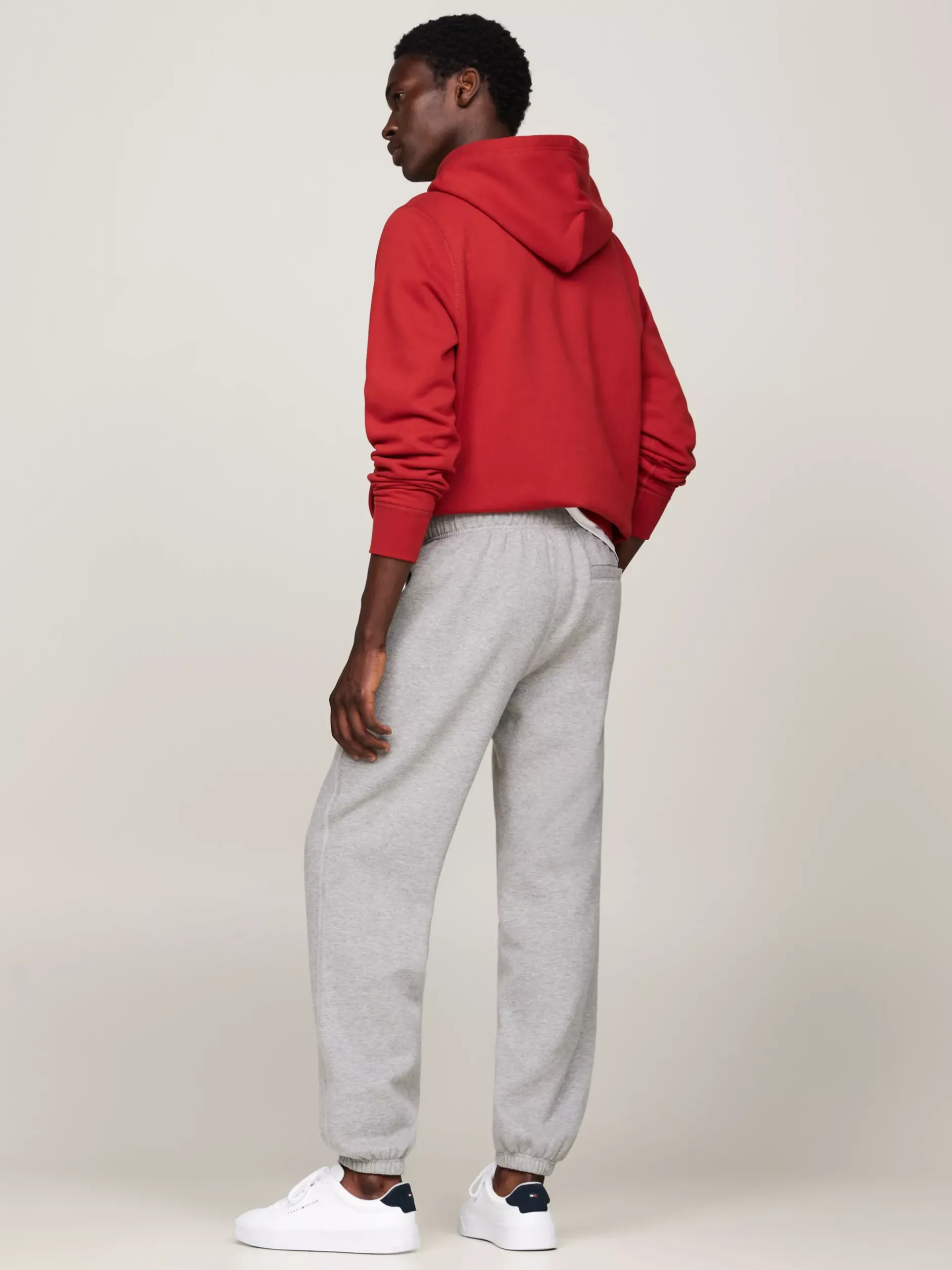 Spodnie*Tommy Hilfiger Dzianinowe Joggery Z Mankietami MEDIUM GREY HEATHER