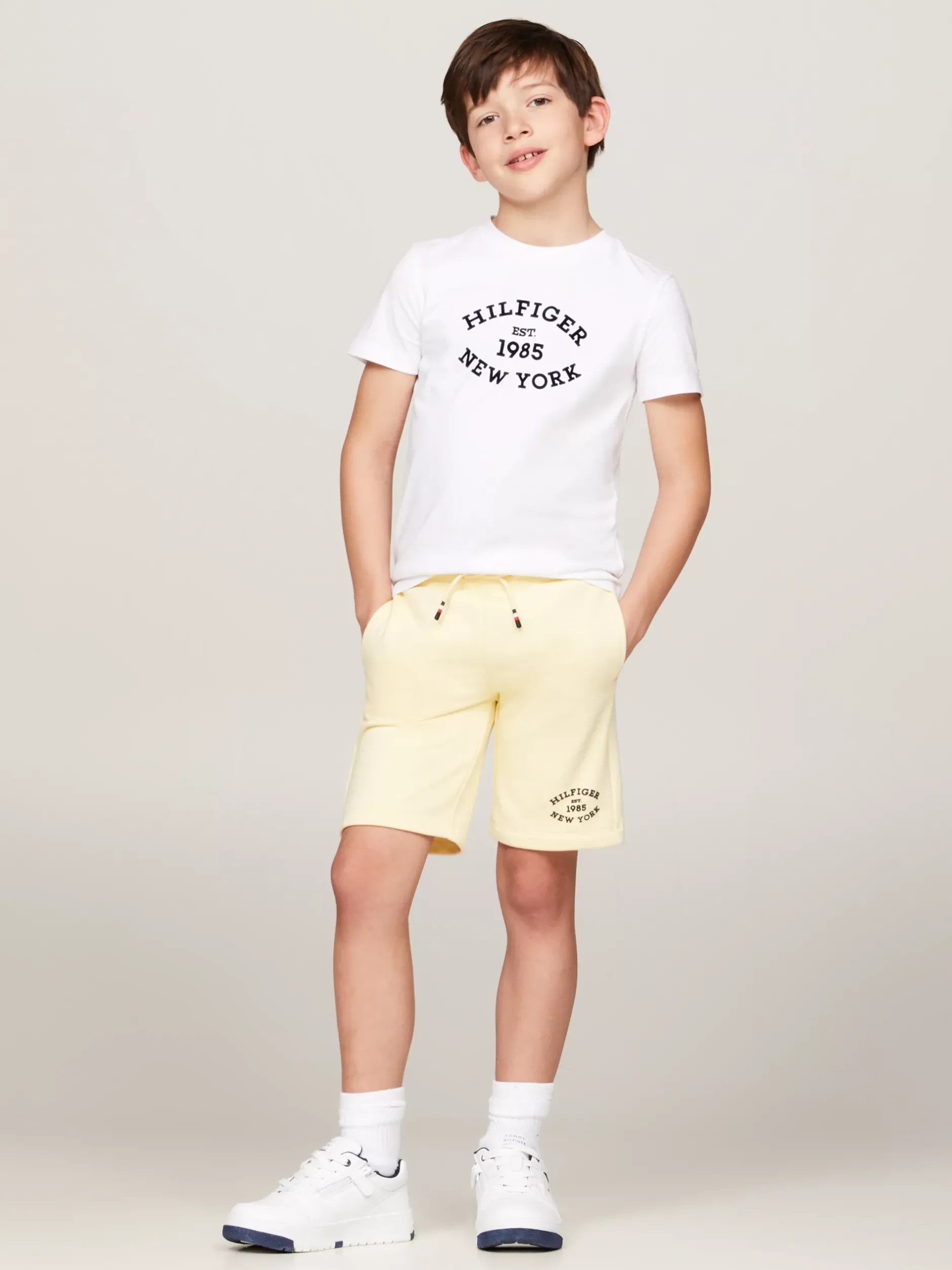 Spodnie I Szorty*Tommy Hilfiger Dzianinowe Szorty Hilfiger Monotype LEMON ZEST