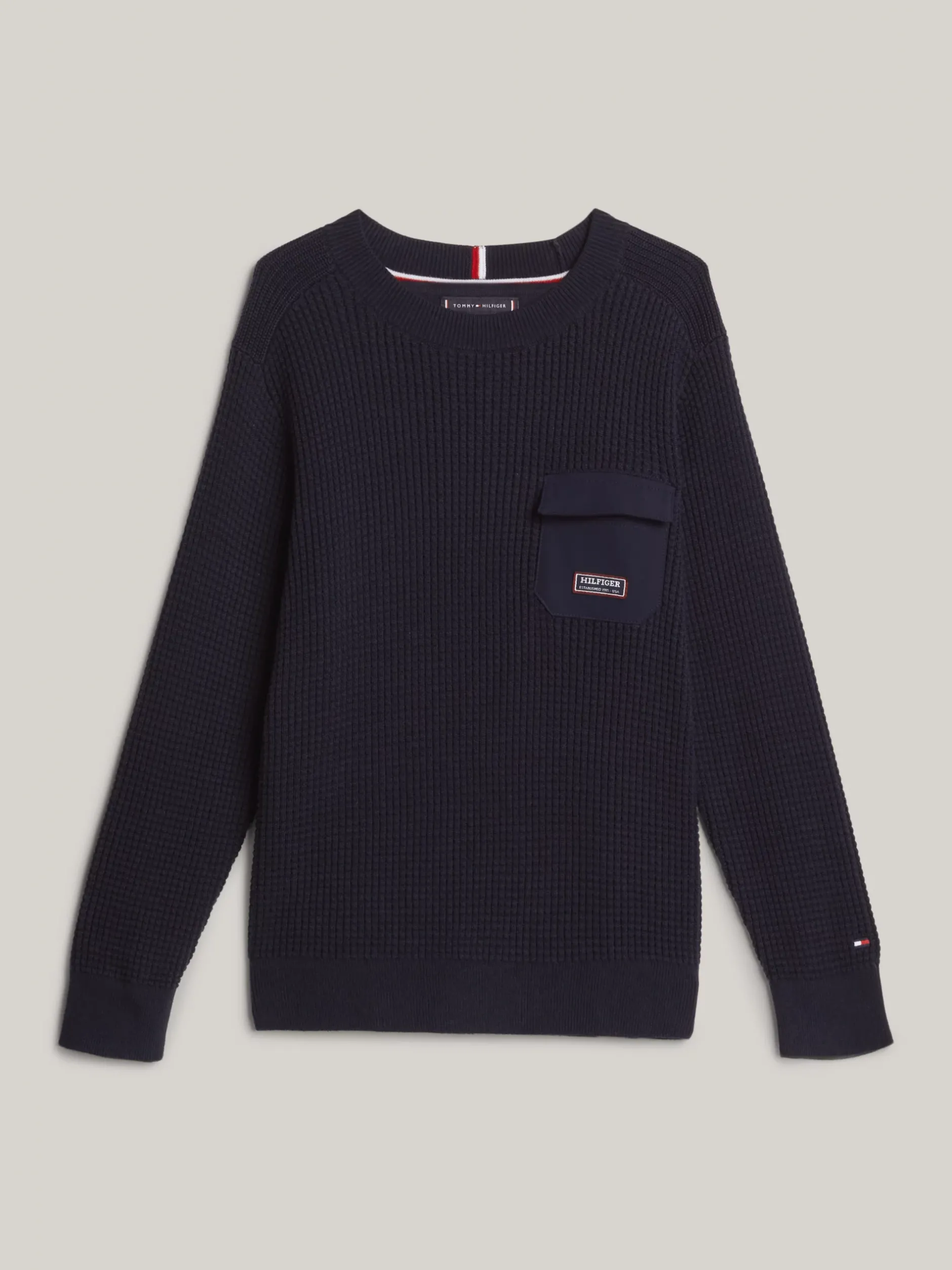 Dzianina*Tommy Hilfiger Dzianinowy Sweter W Stylu Utility DESERT SKY
