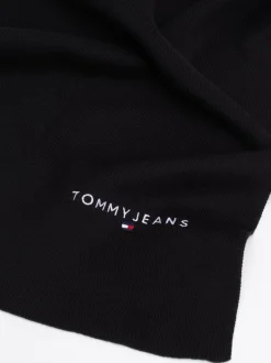 Czapki I Szaliki*Tommy Hilfiger Dzianinowy Szalik Z Haftowanym Logo BLACK