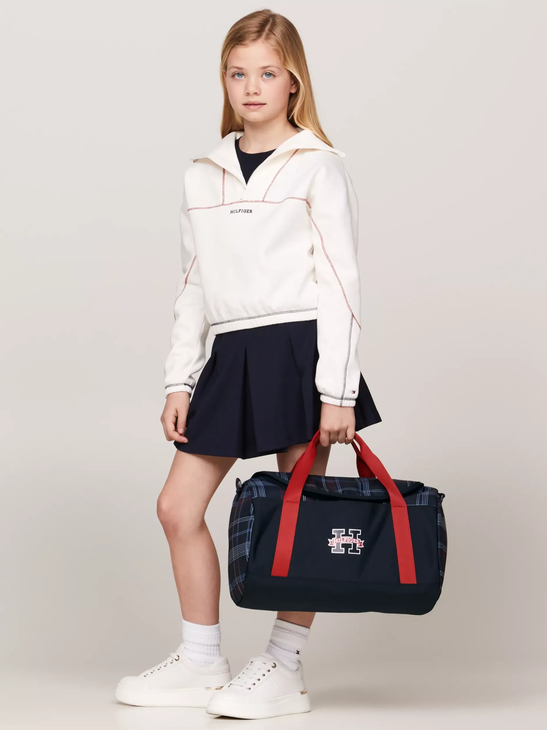 Obuwie I Akcesoria|Obuwie I Akcesoria*Tommy Hilfiger Dziecięca Torba Sportowa W Sygnowane Paski SPACE BLUE GLOBAL CHECK