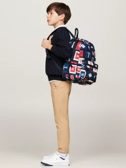 Obuwie I Akcesoria|Obuwie I Akcesoria*Tommy Hilfiger Dziecięcy Plecak Essential Z Nadrukiem SPACE BLUE ALLOVER FLAGS