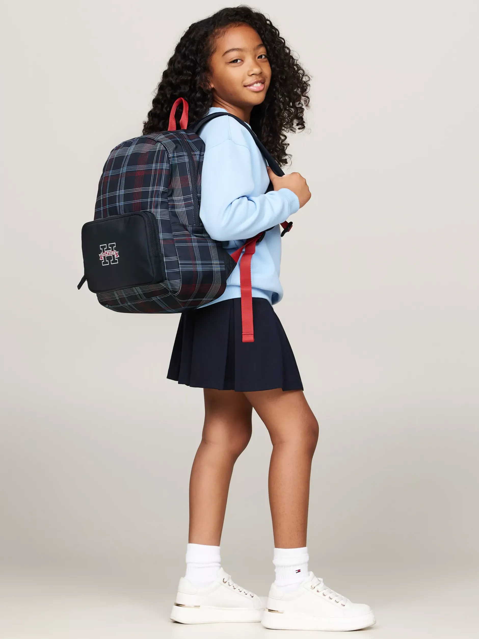 Obuwie I Akcesoria|Obuwie I Akcesoria*Tommy Hilfiger Dziecięcy Plecak W Kratę W Kolorach Marki SPACE BLUE GLOBAL CHECK