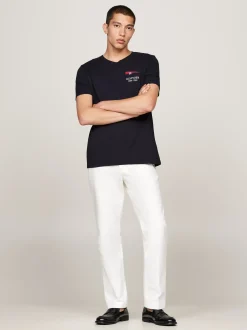 T-Shirty*Tommy Hilfiger Ekskluzywny T-shirt Z Flagą Hilfiger DESERT SKY