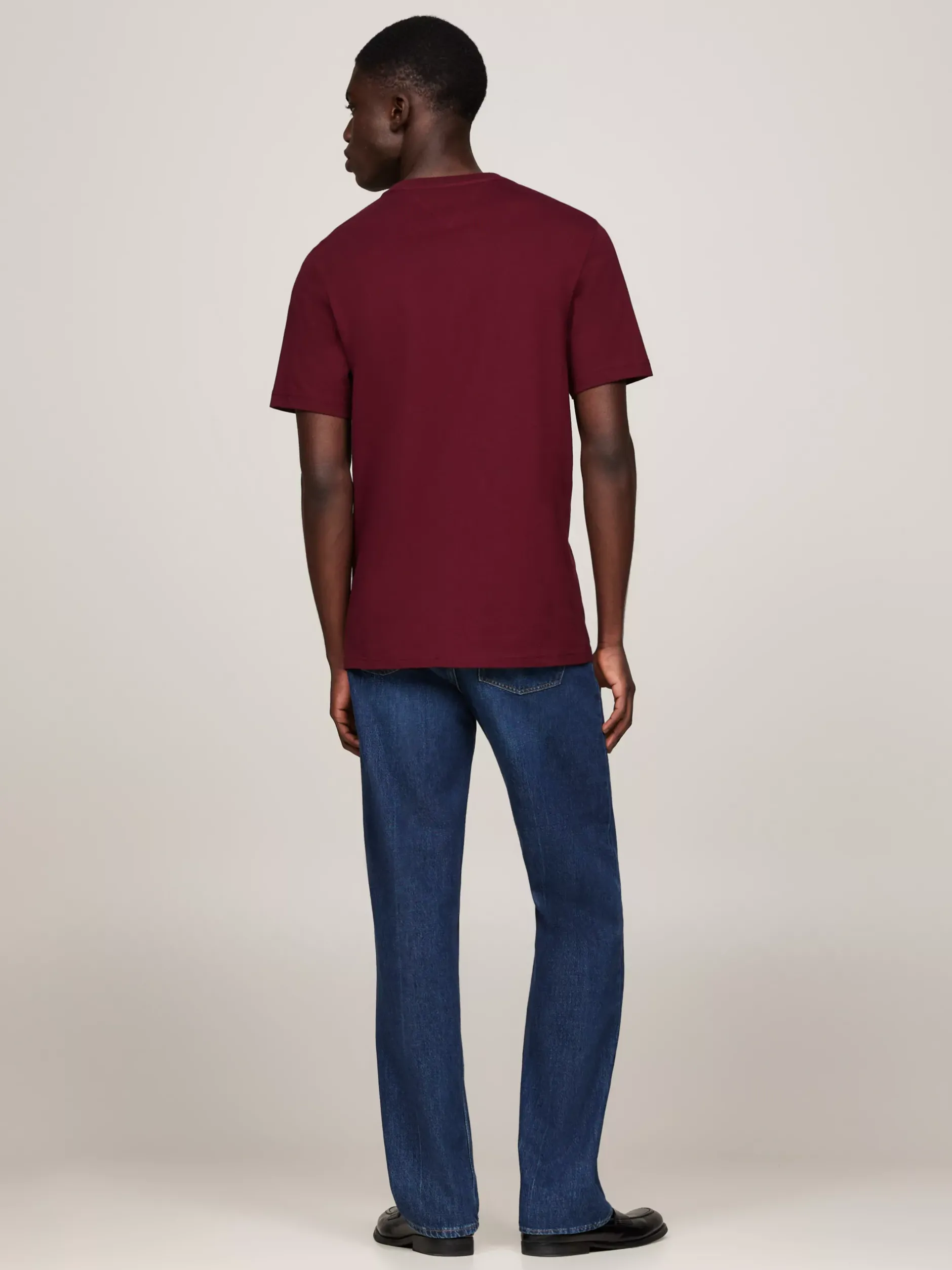 T-Shirty*Tommy Hilfiger Ekskluzywny T-shirt Z Flagą Hilfiger DEEP ROUGE