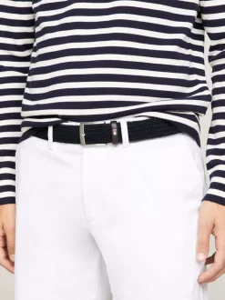 Paski*Tommy Hilfiger Elastyczny Parciany Pasek Adan Z Plecionką SKY CAPTAIN