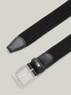 Paski*Tommy Hilfiger Elastyczny Parciany Pasek Adan Z Plecionką BLACK