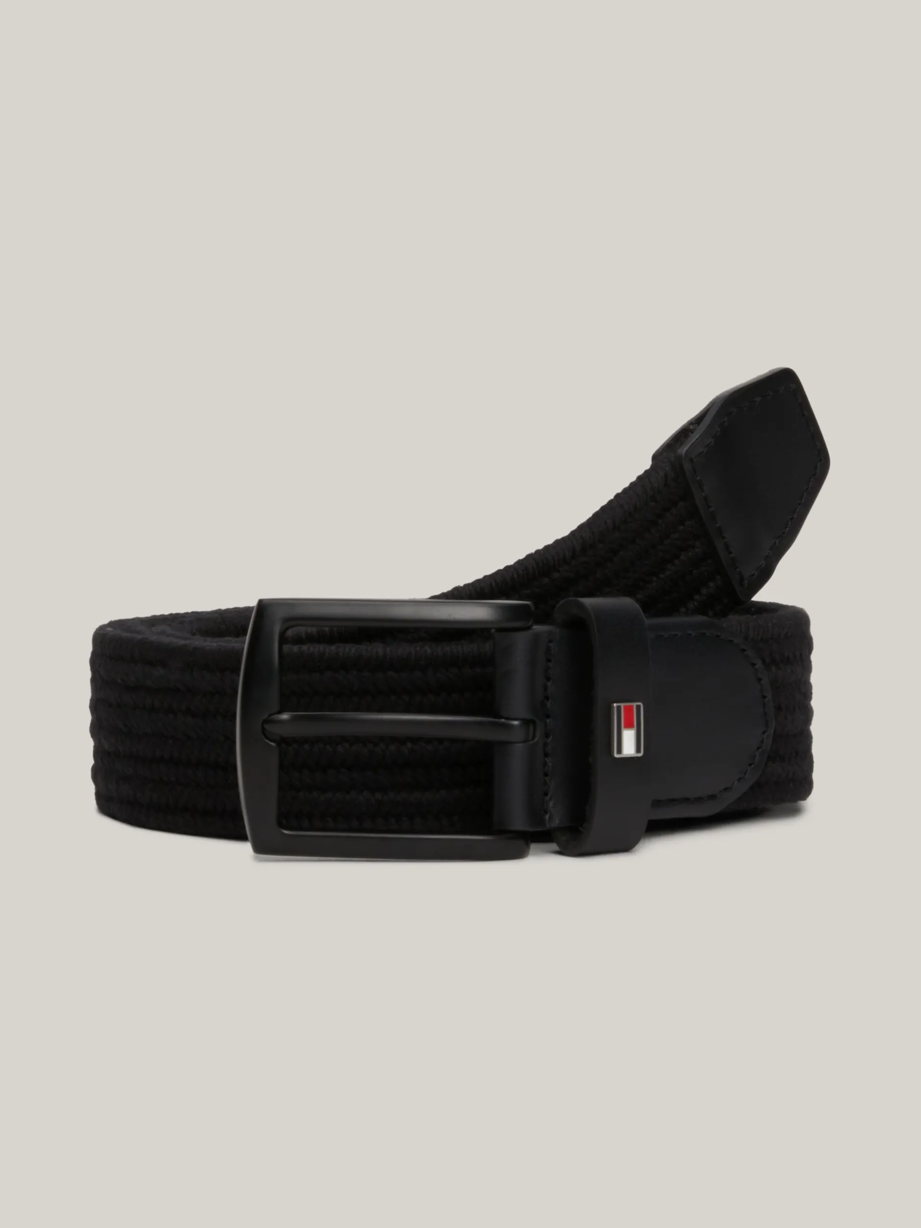 Paski*Tommy Hilfiger Elastyczny Pleciony Pasek BLACK
