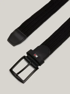 Paski*Tommy Hilfiger Elastyczny Pleciony Pasek BLACK