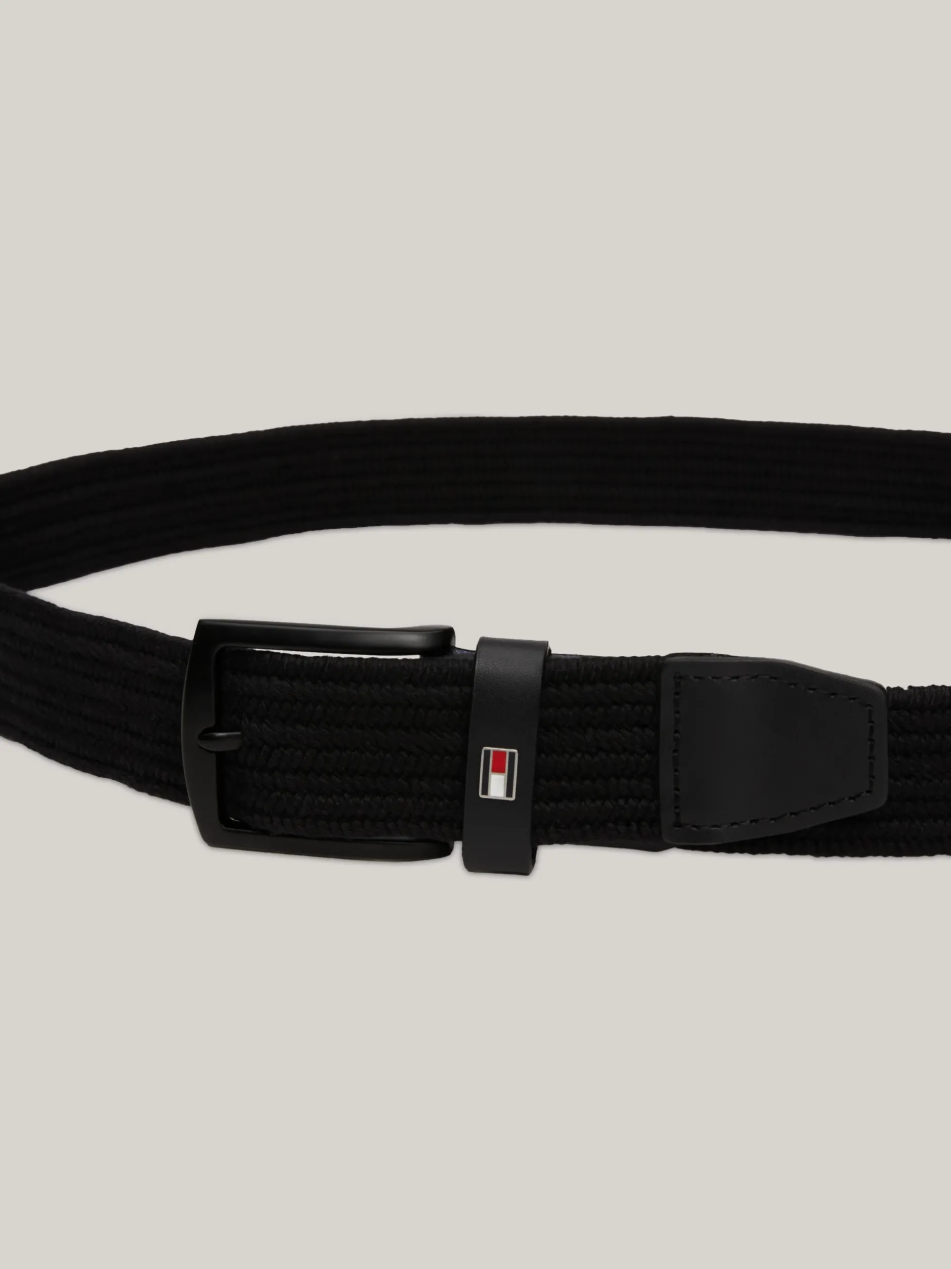 Paski*Tommy Hilfiger Elastyczny Pleciony Pasek BLACK