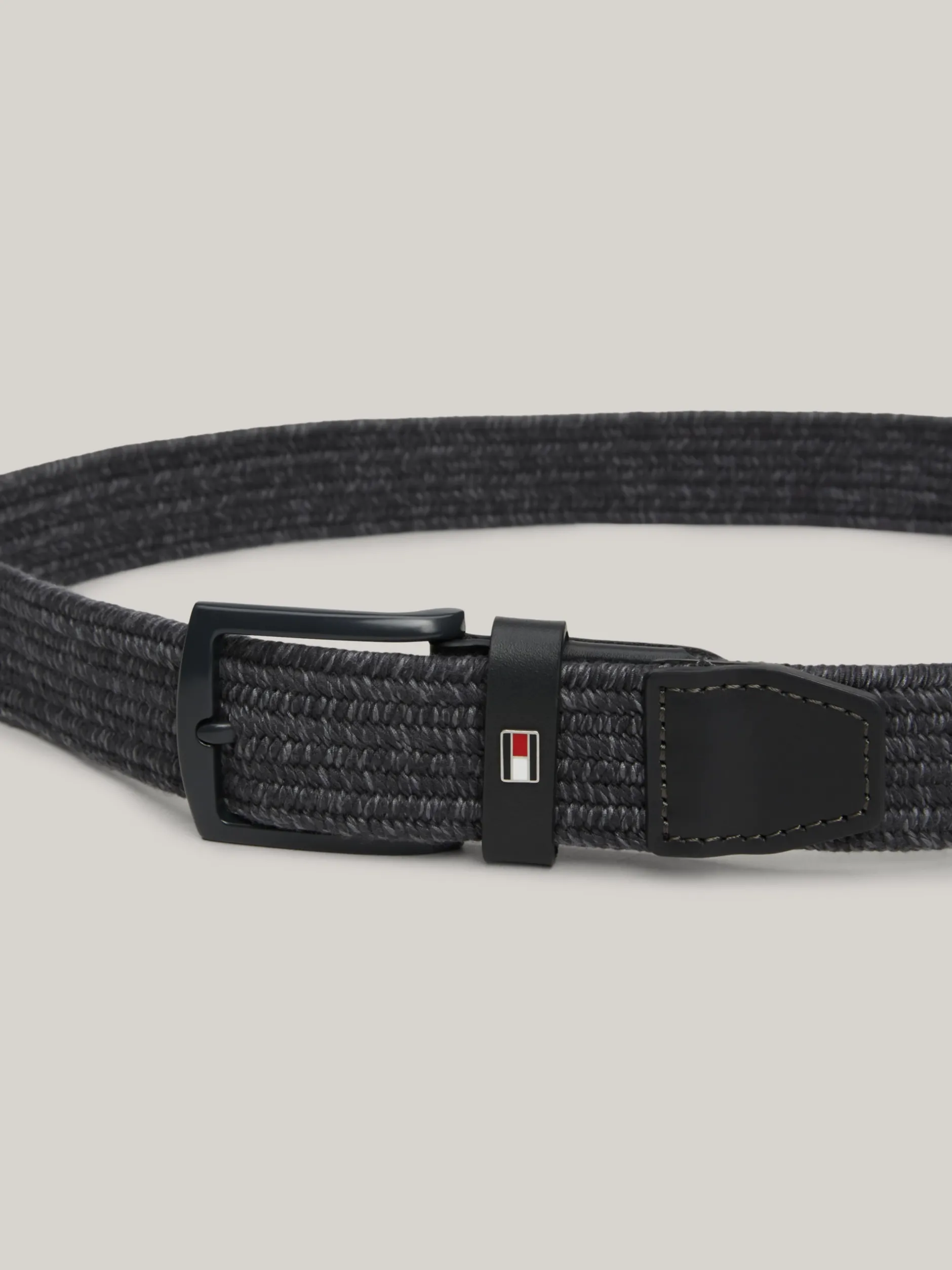 Paski*Tommy Hilfiger Elastyczny Pleciony Pasek MEDIUM GREY / SHADY STONE
