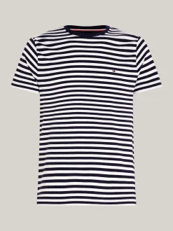 T-Shirty*Tommy Hilfiger Elastyczny T-shirt O Bardzo Wąskim Kroju DESERT SKY/WHITE