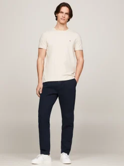 T-Shirty*Tommy Hilfiger Elastyczny T-shirt O Bardzo Wąskim Kroju CLASSIC BEIGE