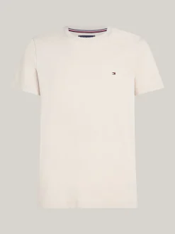 T-Shirty*Tommy Hilfiger Elastyczny T-shirt O Bardzo Wąskim Kroju CLASSIC BEIGE