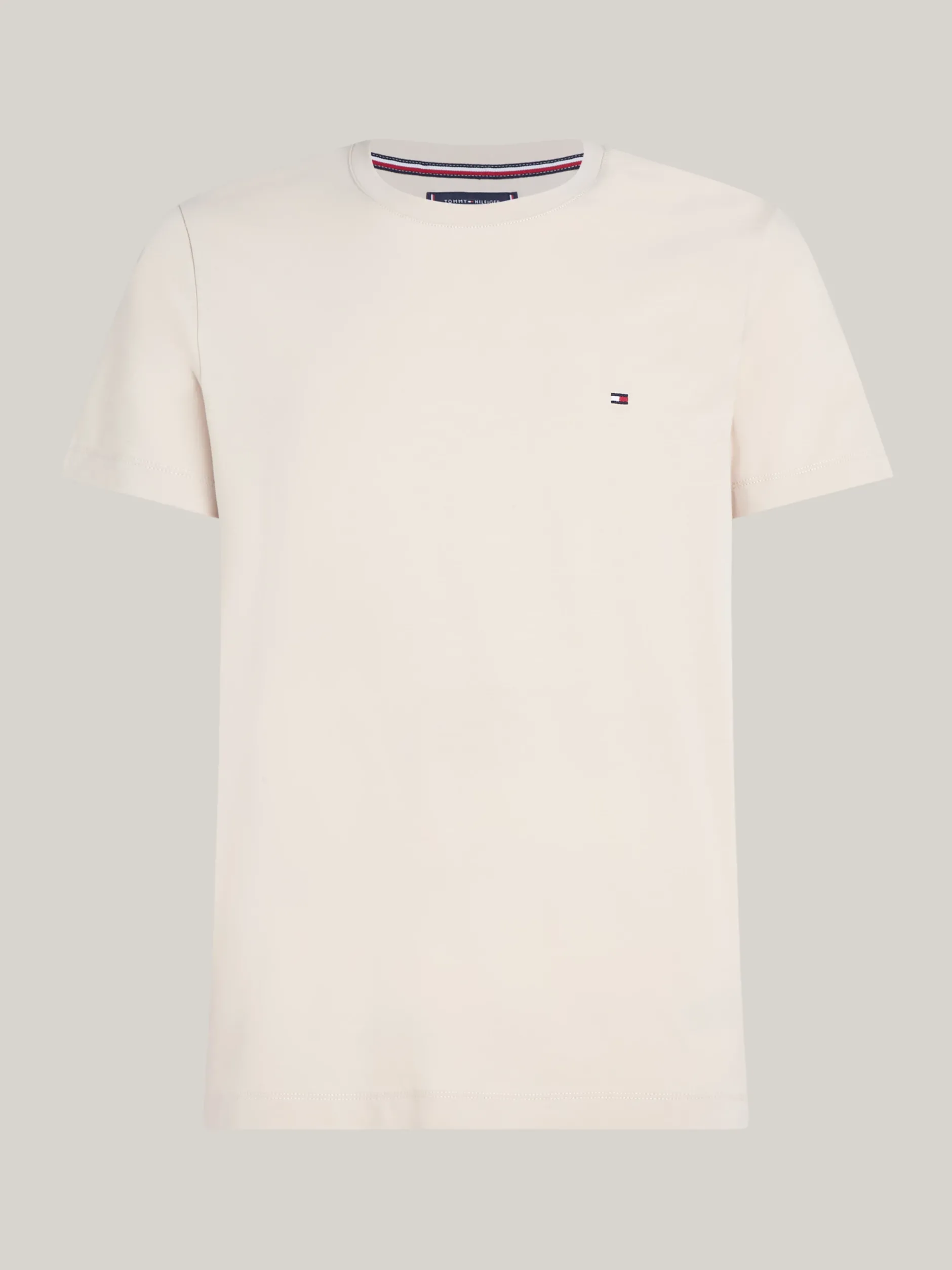 T-Shirty*Tommy Hilfiger Elastyczny T-shirt O Bardzo Wąskim Kroju CLASSIC BEIGE
