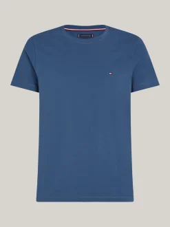 T-Shirty*Tommy Hilfiger Elastyczny T-shirt O Bardzo Wąskim Kroju AEGEAN SEA