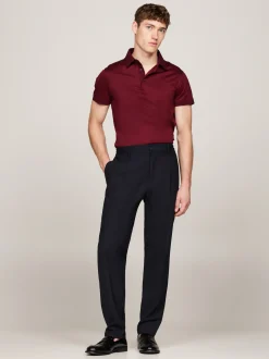Koszulki Polo*Tommy Hilfiger Elegancka Koszulka Polo O Wąskim Kroju DEEP ROUGE