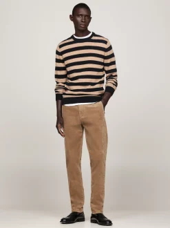 Swetry Z Okrągłym Dekoltem|Swetry*Tommy Hilfiger Elegancki, Luźny Sweter Z Kaszmiru BLACK/CAMEL