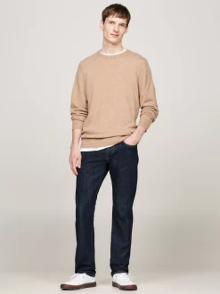 Swetry Z Okrągłym Dekoltem|Swetry*Tommy Hilfiger Elegancki, Luźny Sweter Z Kaszmiru HICKORY