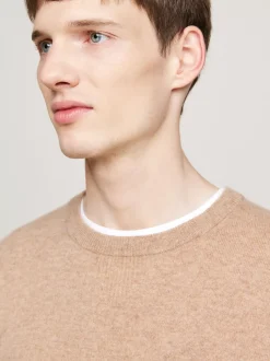 Swetry Z Okrągłym Dekoltem|Swetry*Tommy Hilfiger Elegancki, Luźny Sweter Z Kaszmiru HICKORY