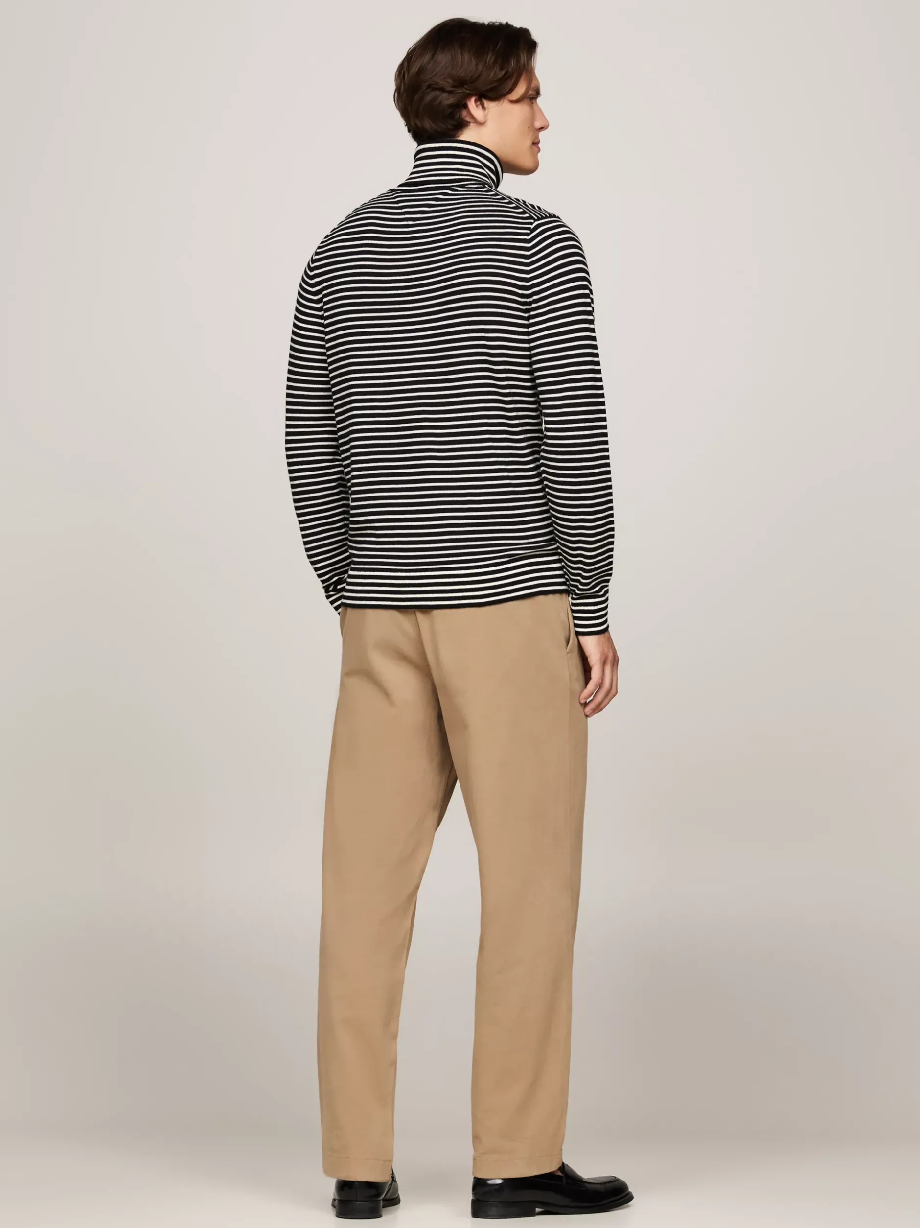 Swetry Z Golfem|Swetry*Tommy Hilfiger Elegancki Sweter Z Golfem BLACK/ IVORY