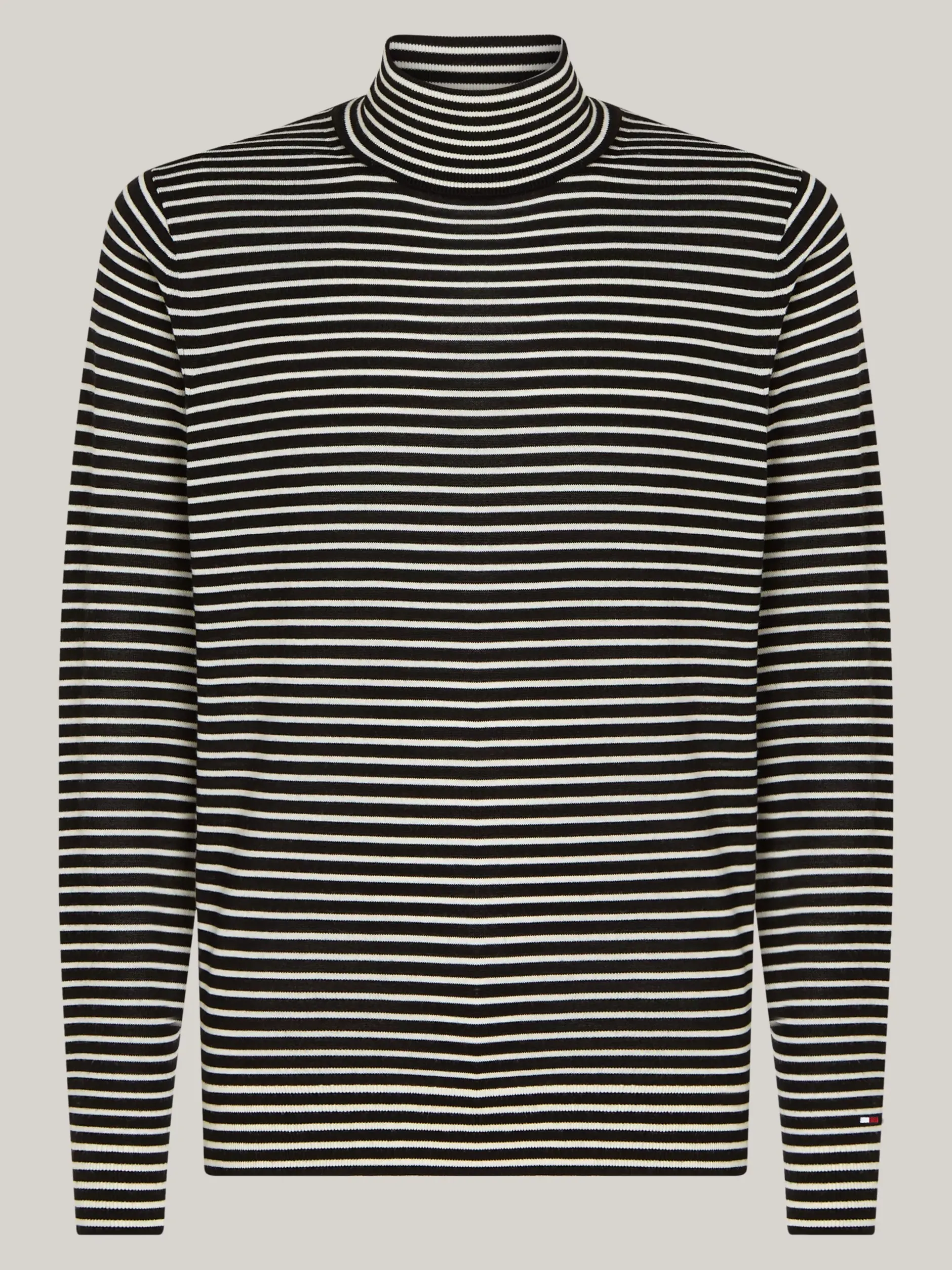 Swetry Z Golfem|Swetry*Tommy Hilfiger Elegancki Sweter Z Golfem BLACK/ IVORY