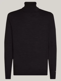 Swetry Z Golfem|Swetry*Tommy Hilfiger Elegancki Sweter Z Golfem BLACK