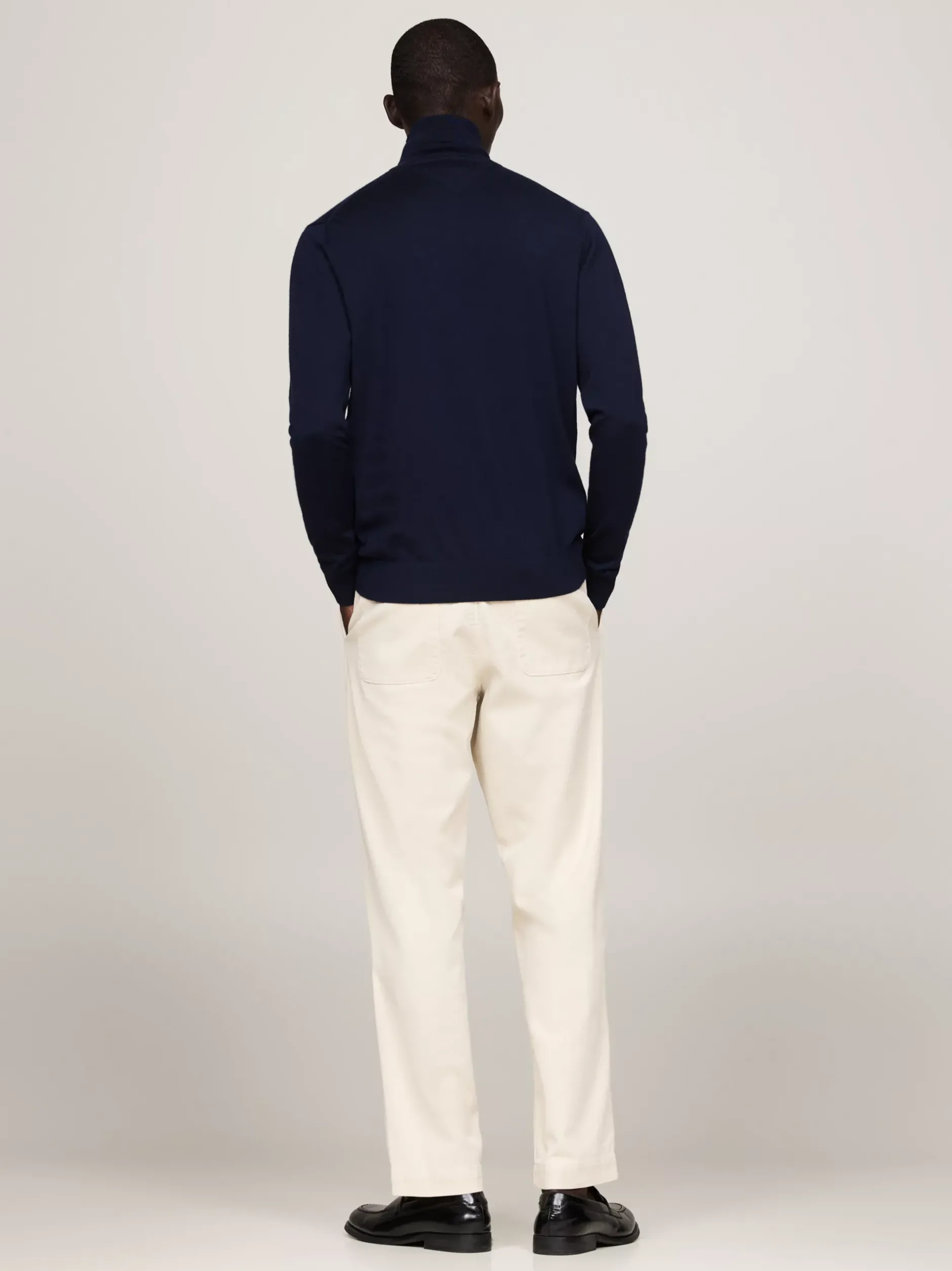 Swetry|Dzianina*Tommy Hilfiger Elegancki Sweter Z Golfem DESERT SKY