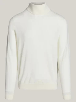Swetry Z Golfem|Swetry*Tommy Hilfiger Elegancki Sweter Z Golfem IVORY
