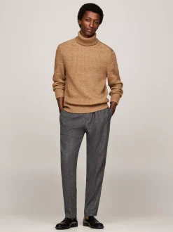 Swetry Z Golfem|Swetry*Tommy Hilfiger Elegancki Sweter Z Mieszanki Wełny IVORY MOULINE