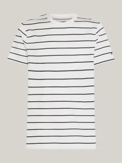 T-Shirty*Tommy Hilfiger Elegancki T-shirt W Paski ECRU / DESERT SKY